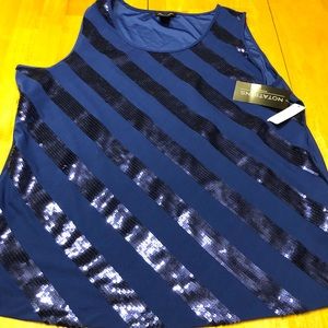 3xl Royal tank with sequins